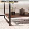 Metal Frame Center Table 2-Tier Farmhouse 41'' Large Coffee Table with Storage