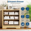 3 Drawer Chest of Drawers MDF Storage Unit Floral Front Crystal Handles Bedroom