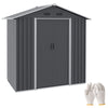 Shed Metal Garden Outdoor Storage Tool Store Sliding Doors Dark Grey