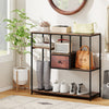 Behind Sofa Couch Table with Drawer and 4-Tier Display Shelf
