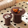 40CM/60CM Coffee Table Round Wood Side Table Sets With Hidden Storage Walnut