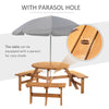 Garden Round Table Chair Benches Wooden 6 Seater Patio Umbrella Hole Outdoor