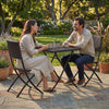 3 Piece Rattan Bistro Dining Set Outdoor Garden Balcony Folding Table Chair
