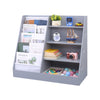 4-Tier Kids Wooden Bookshelf,5 Layer Sling Bookcase,Baby Storage Book Rack Grey