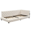 Upholstered Single Bed Frame 3ft Daybed w/ Headboard, Boucle, 90x190 cm, Beige
