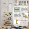Heavy Duty Gold Industrial Pipe Clothing Rack Wall Open Wardrobe Tier Shoe Rack