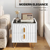 Modern LED Bedside Table with 2 Drawers Bedside Cabinet with Wireless Charging