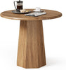 Small Round Dining Table for 2-4 People, 80cm Kitchen Table with Octagonal Base