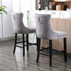 Luxury Grey/BEIGE/BLACK Velvet Bar Stools Kitchen Breakfast Barstools Set of 2 4