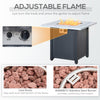 Square Propane Fire Pit Table 40000 BTU Gas Firepit w/ Lava Rocks and Lid