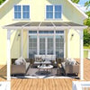 Aluminium Lean-To Gazebo, Wall-Mounted Hardtop Roof Pergola for Garden & Patio