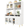 MULTI-PURPOSE KITCHEN STORAGE CABINET W/ CUPBOARD CABINETS DRAWERS SHELVES WHITE