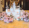 Folding Paper Cylinder Plinths Acrylic Pedestal Cake Stand Flower Display Holder