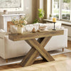 55-Inch Console Table with X-Shaped base, Narrow Entryway Sofa Table for Hallway