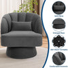 360° Swivel Accent Chair Upholstered Barrel Chair w/Striped Backrest Living Room