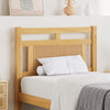 3ft Single Bed Frame 90x190cm with Rattan Headboard and Sturdy Slats, Natural