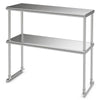 92CM 2-Tier Prep Table Stainless Steel Work Table Overshelf w/ Adjustable Shelf