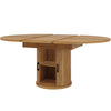 Extendable Dining Table, 118(158)×118x77cm Round/Oval Kitchen Table with Storage