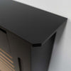 RADIATOR COVER Wall Cabinet MDF Wood Black Horizontal Line Grill Shelf Cabinet
