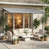 3 x 2 m Lean to Garden Pergola, Metal Frame Gazebo Pergola, Grey
