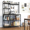 Kitchen Utility Storage Shelf 5-Tier Coffee Bar Table with Power Outlets-Black