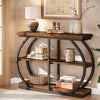 104cm Console Table, Industrial 3-Tier Entryway Table with Arched Metal Frame