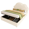 Modern Double Upholstered Bed with Hydraulic Storage, Cloud Headboard, 135x190cm