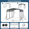 440 x 300 cm Heavy-Duty Metal Carport Garage Car Shelter Car Canopy Tent