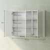 Wall Mounted Bathroom Mirror Cabinet with 4 Adjustable Shelves, White