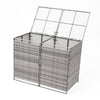 Double Wheelie Bin Store Poly Rattan Garden Outdoor Garbage Storage Shed Dustbin