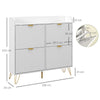 Narrow Shoe Storage Cabinet with 4 Flip Drawers for 16 Pairs of Shoes