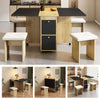 Drop Leaf Dining Table and 4 Stools Set, 5 Piece Foldable Kitchen Table Set