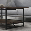 Metal Frame Center Table 2-Tier Farmhouse 41'' Large Coffee Table with Storage