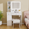 Set Table Led Lights With Vanity Makeup Stool Table Dressing Desk Mirror
