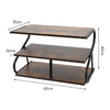 3 Tiers Metal Frame Shoe Rack Storage Organizer Wooden Footwear Stand Shelves UK