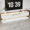 LED TV Stand 180cm Gloss White Storage Cabinet w/ 3 Drawers & Open Compartment