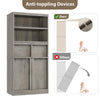 Bathroom Cabinet,51" Freestanding Storage Unit w/Doors&2-Drawer,White/Black/Gray