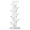 Book Shelf Free-Standing Modern Wood Criss Cross 8-Tier Display Tree Gloss White