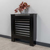 RADIATOR COVER Wall Cabinet MDF Wood Black Horizontal Line Grill Shelf Cabinet