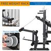 Weight Bench, 6 in 1 Adjustable Bench Press w/ Leg Extension, Barbell Rack