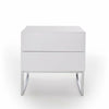 Strada High Gloss Bedside Cabinet With 2 Drawers In White