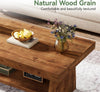 47 Inch Solid Wood Coffee Table, 2 Tier Farmhouse Center Table for Living Room