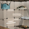 Large Cat Cage, Indoor Cat Enclosure, Four-Tier Cat Playpen with Hammock, Ramps