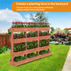Large Wooden Raised Bed Vegetable Flower Garden Planter Box with Drainage System