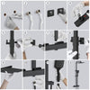 Bathroom Thermostatic Shower Mixer Set 12" Shower Head Matte Black Exposed Valve