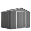 Garden Shed Apex Roof 8X6FT Metal With Free Foundation Base Storage House Grey