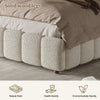 Upholstered Bed Double 4ft6 135x190cm Hydraulic Storage Bed Frame, White Boucle