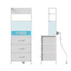 Bedside Table with Charging Station and LED Light Strips Nightstand W/ 3 Drawers