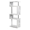 Miami High Gloss Slim Shelving Unit In Filo Marble Effect