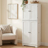Kitchen Pantry Cupboard Freestanding Tall Storage Cabinet With 6 Door Shelves Om